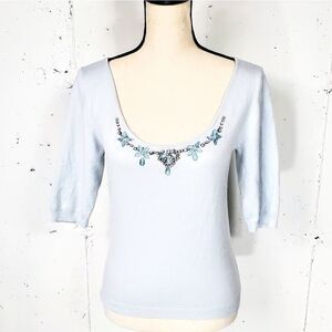 II Sisters Silk/Cashmere Embellished Sweater